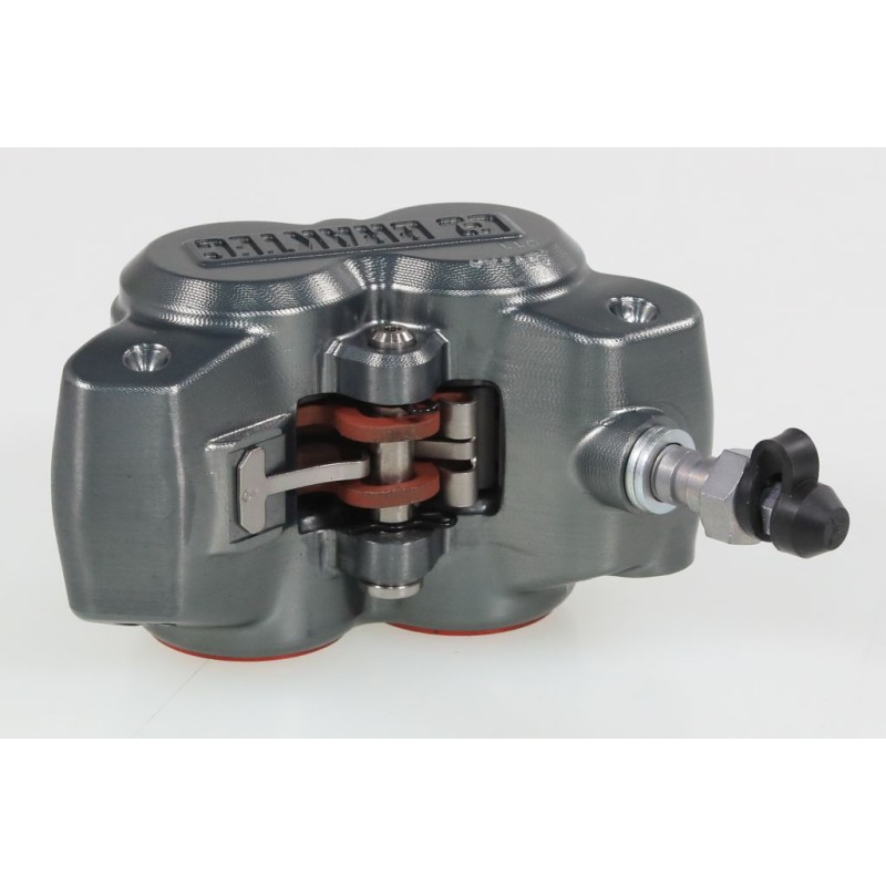 Etrier frein AV BRAKTEC monobloc 4 pistons titane rouge