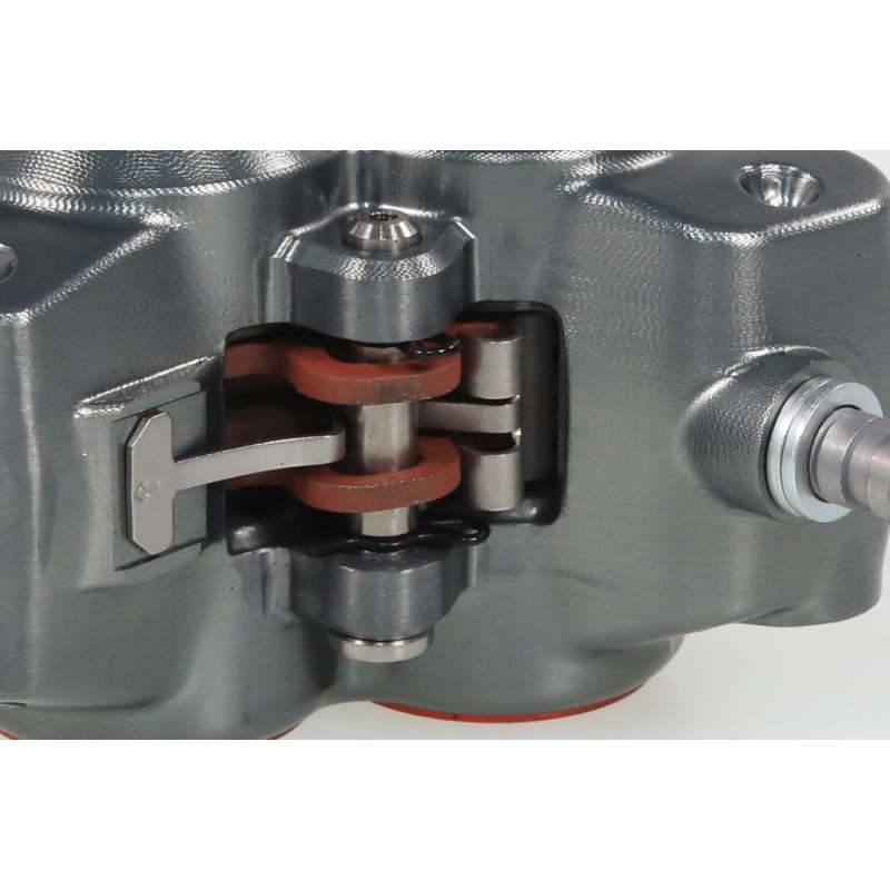 Etrier frein AV BRAKTEC monobloc 4 pistons titane rouge