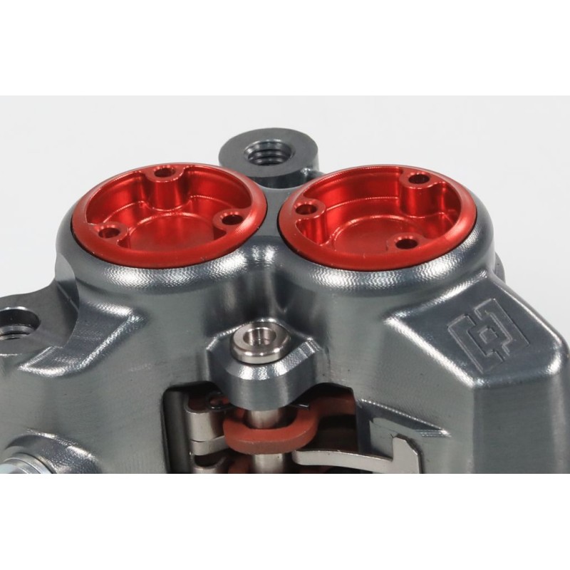 Etrier frein AV BRAKTEC monobloc 4 pistons titane rouge