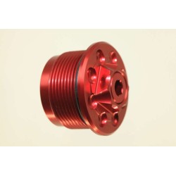 Bouchon fourche TECH alu gauche rouge