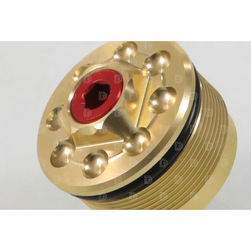 Bouchon fourche TECH acier gauche or
