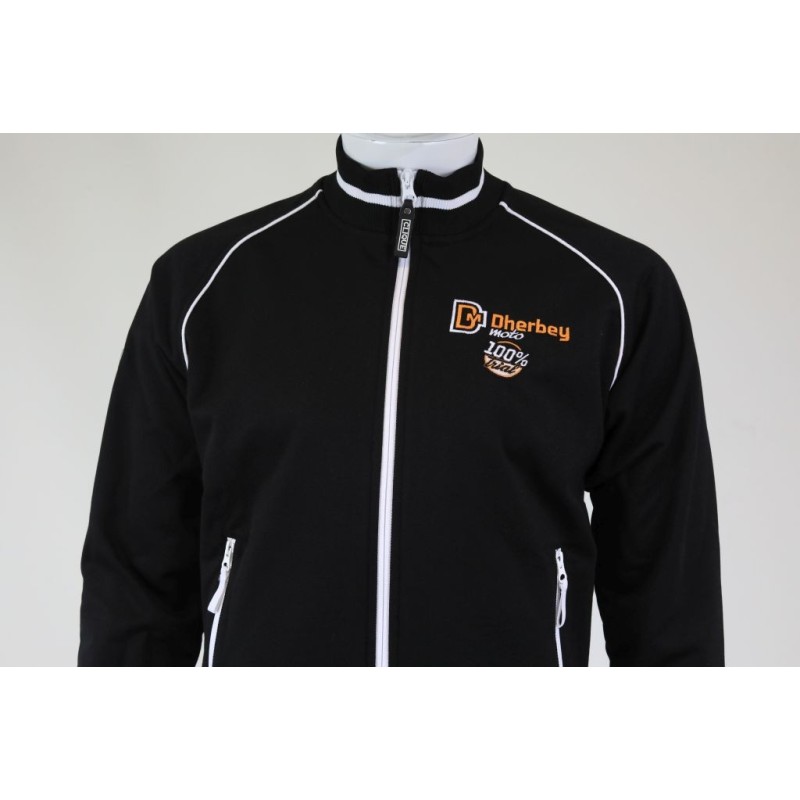 Gilet zippé DHERBEY MOTO noir New logo