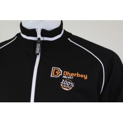 Gilet zippé DHERBEY MOTO noir New logo