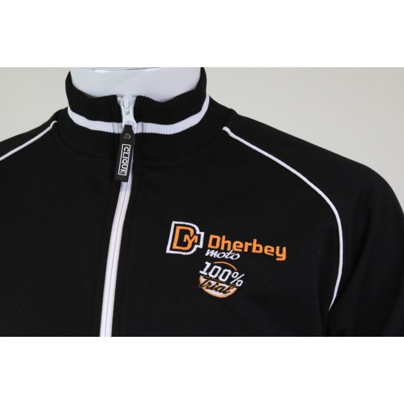 Gilet zippé DHERBEY MOTO noir New logo