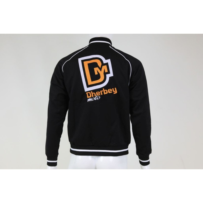 Gilet zippé DHERBEY MOTO noir New logo