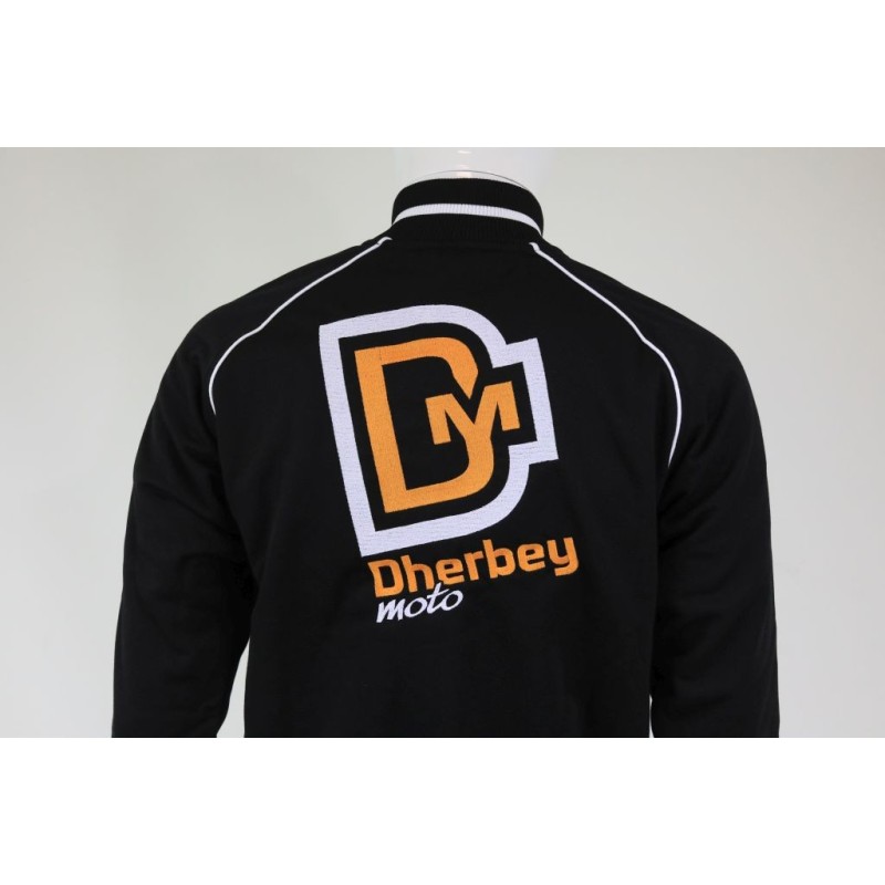 Gilet zippé DHERBEY MOTO noir New logo