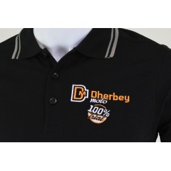Polo DHERBEY MOTO noir New logo
