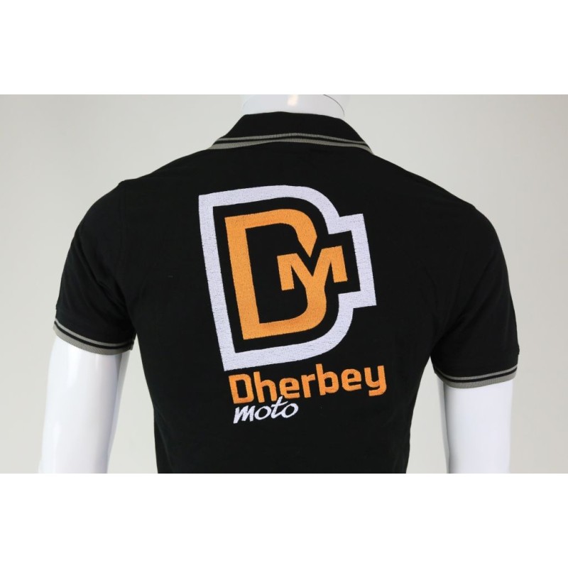 Polo DHERBEY MOTO noir New logo