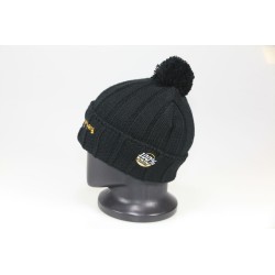 Bonnet DHERBEY MOTO noir avec pompon