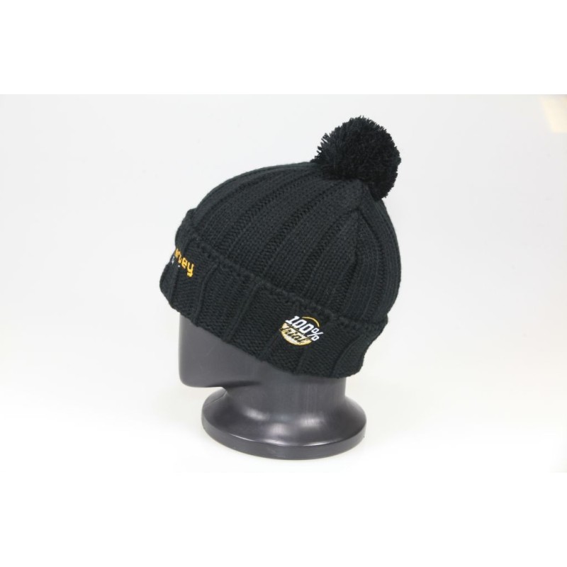 Bonnet DHERBEY MOTO noir avec pompon