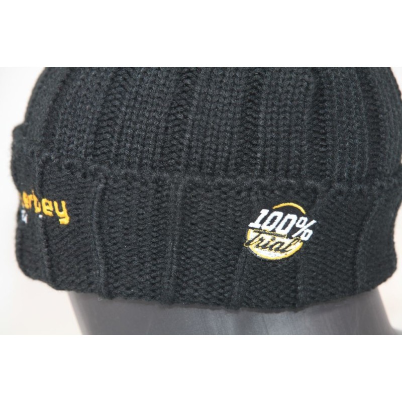 Bonnet DHERBEY MOTO noir avec pompon
