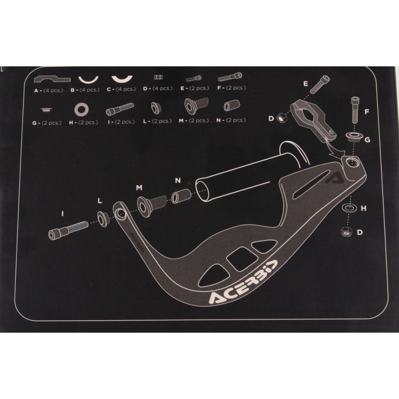 Protege mains fermé ACERBIS x-rally plastique orange
