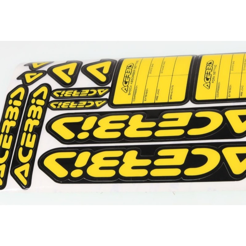 Planche adhésive Acerbis 12 pièces noir/jaune