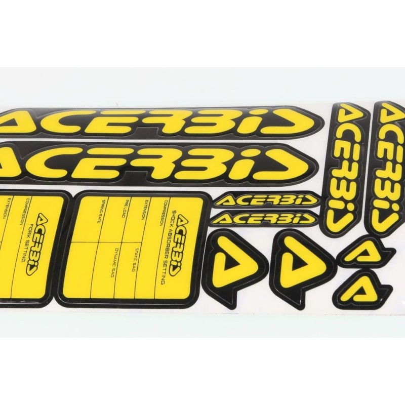 Planche adhésive Acerbis 12 pièces noir/jaune