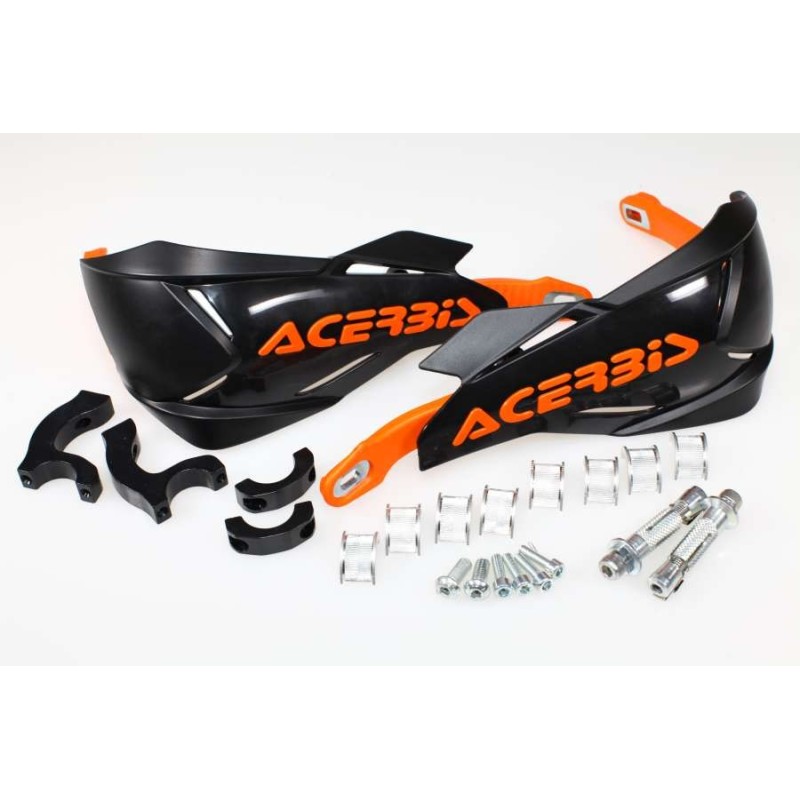 Protege mains fermé ACERBIS x-factory alu et plastique noir/orange