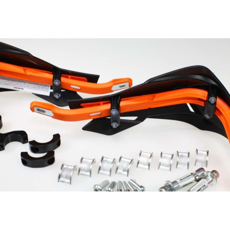 Protege mains fermé ACERBIS x-factory alu et plastique noir/orange