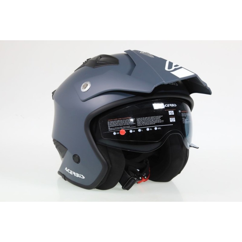 Casque ACERBIS aria gris mat avec visiere