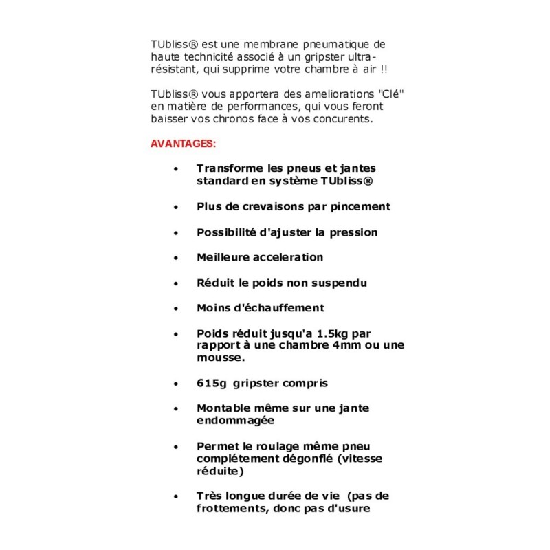 Tubliss 18 pouces universel