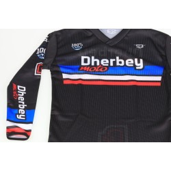 Maillot enfant S3 déco DHERBEY MOTO 2024 bleu/blanc/rouge