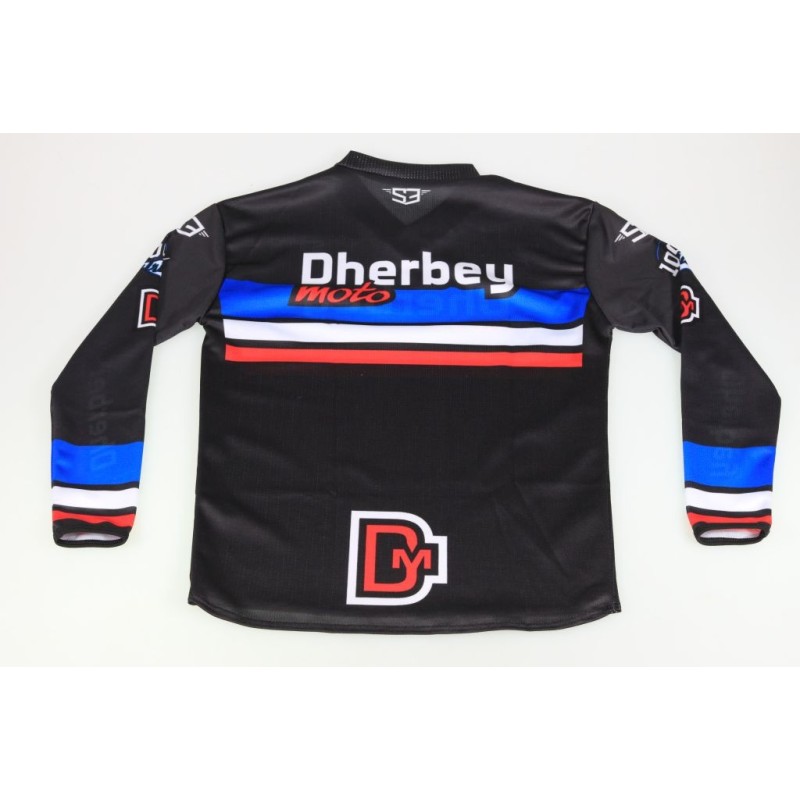Maillot enfant S3 déco DHERBEY MOTO 2024 bleu/blanc/rouge