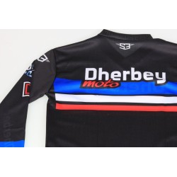 Maillot enfant S3 déco DHERBEY MOTO 2024 bleu/blanc/rouge