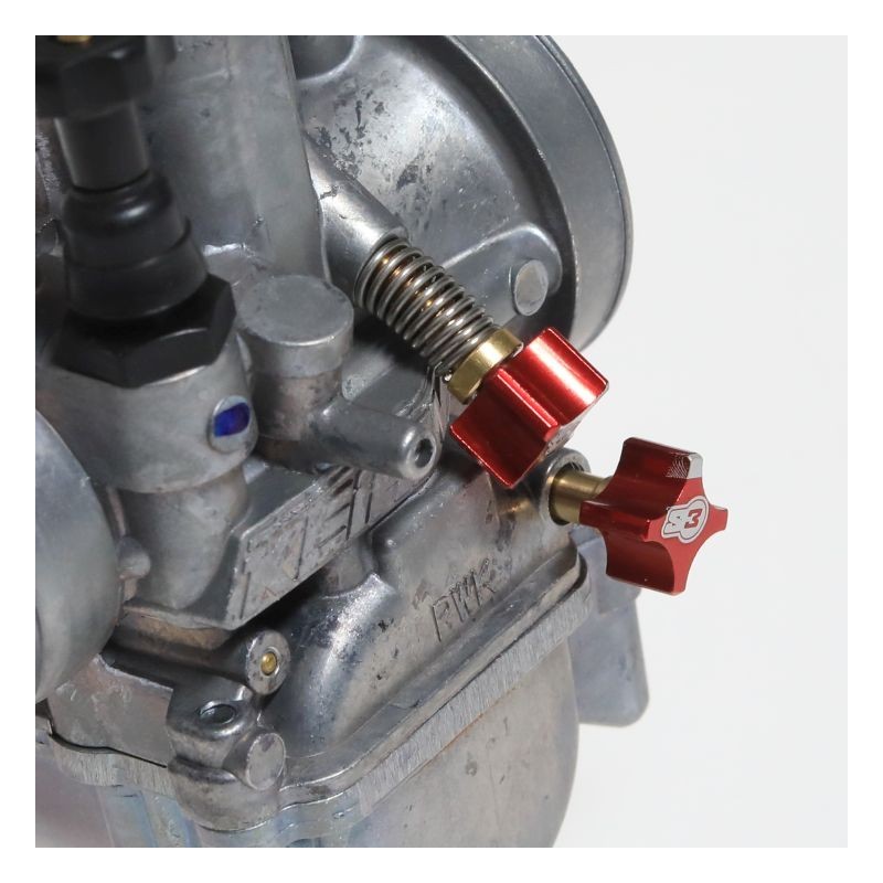 Kit vis ralenti/air S3 carburateur KEIHIN rouge