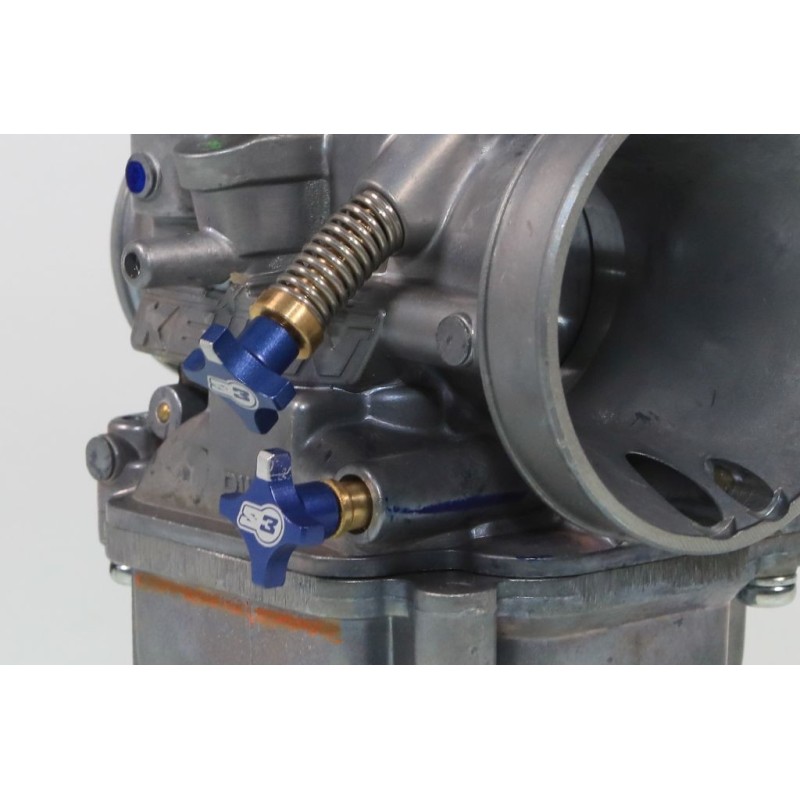 Kit vis ralenti/air S3 carburateur KEIHIN bleu