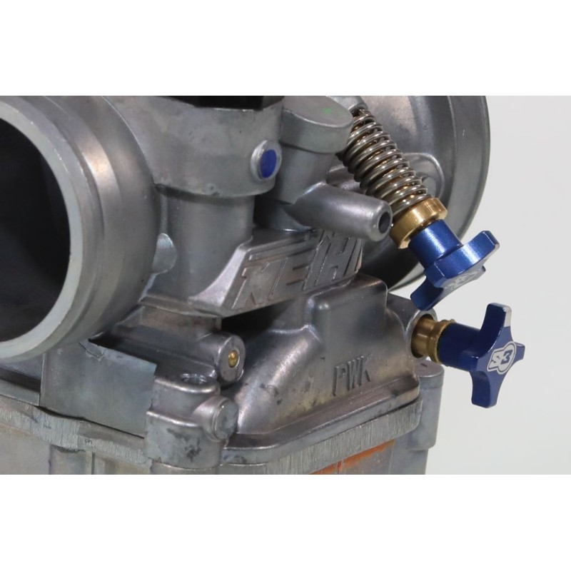 Kit vis ralenti/air S3 carburateur KEIHIN bleu