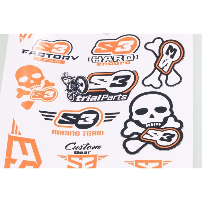 Planche adhésive S3 divers orange