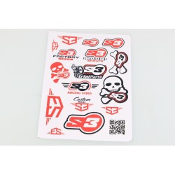 Planche adhésive S3 divers rouge