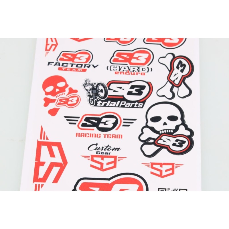 Planche adhésive S3 divers rouge