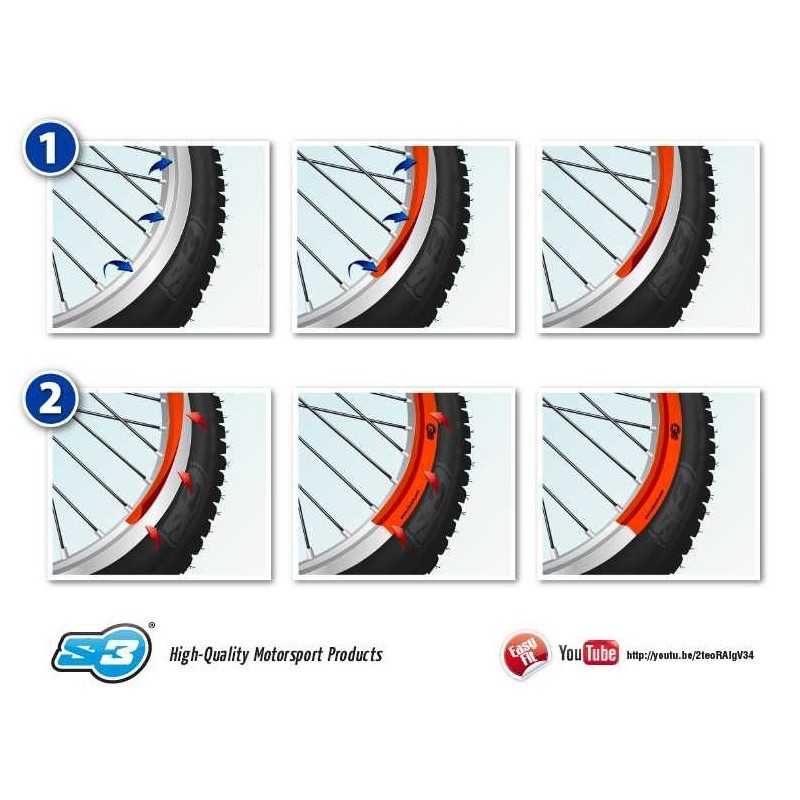 Autocollant cerceau de roue S3 noir