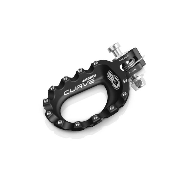 Repose pied alu avec insert S3 curve noir