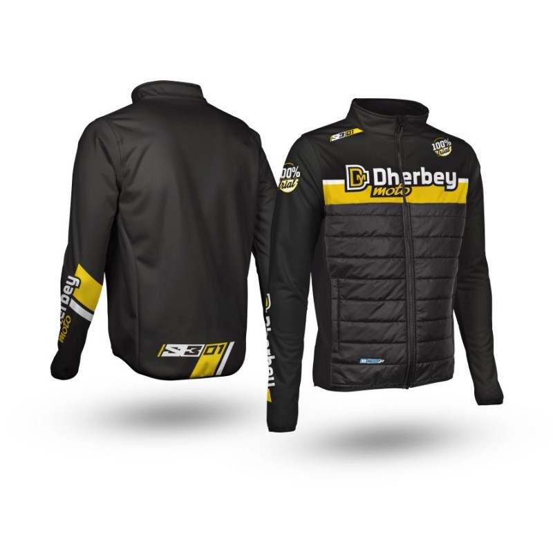 Veste DHERBEY MOTO S3 hybrid 2021-2022 noir/orange