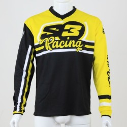 Maillot S3 vint trial pilot noir/jaune