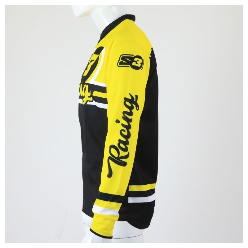 Maillot S3 vint trial pilot noir/jaune