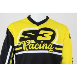 Maillot S3 vint trial pilot noir/jaune