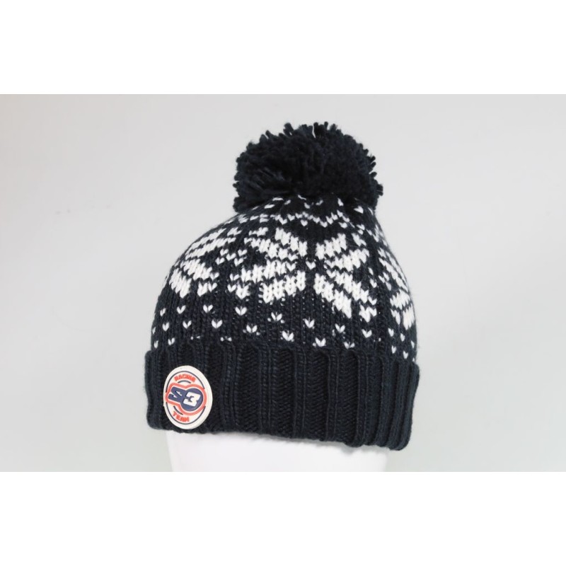 Bonnet S3 Racing Team avec pompon bleu