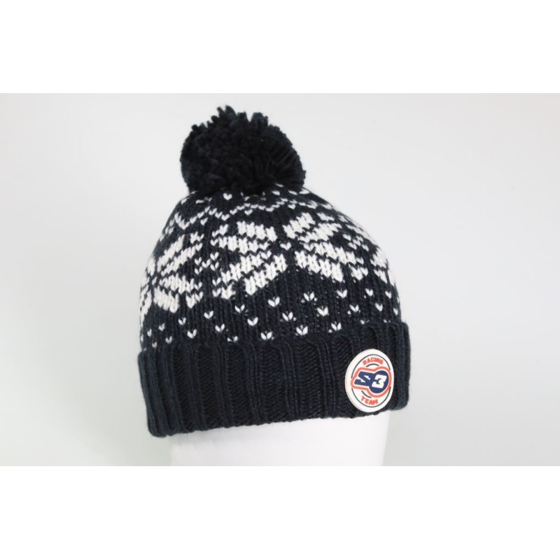Bonnet S3 Racing Team avec pompon bleu