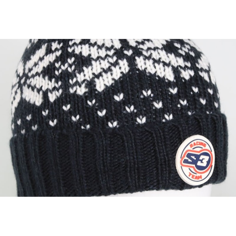 Bonnet S3 Racing Team avec pompon bleu