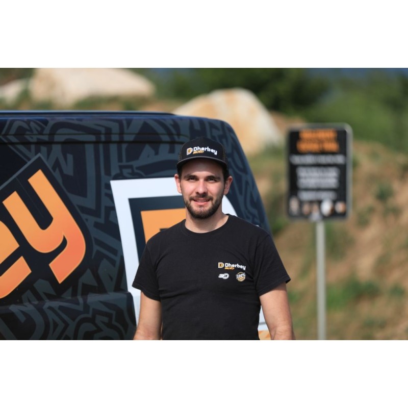 Casquette DHERBEY MOTO noir/orange