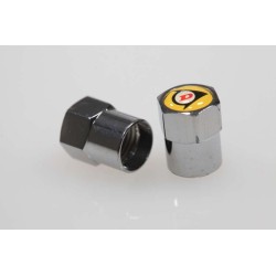 Bouchon valve DUNLOP plastique chrome LA PAIRE