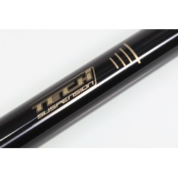 Tube fourche TECH alu droit noir avec logo