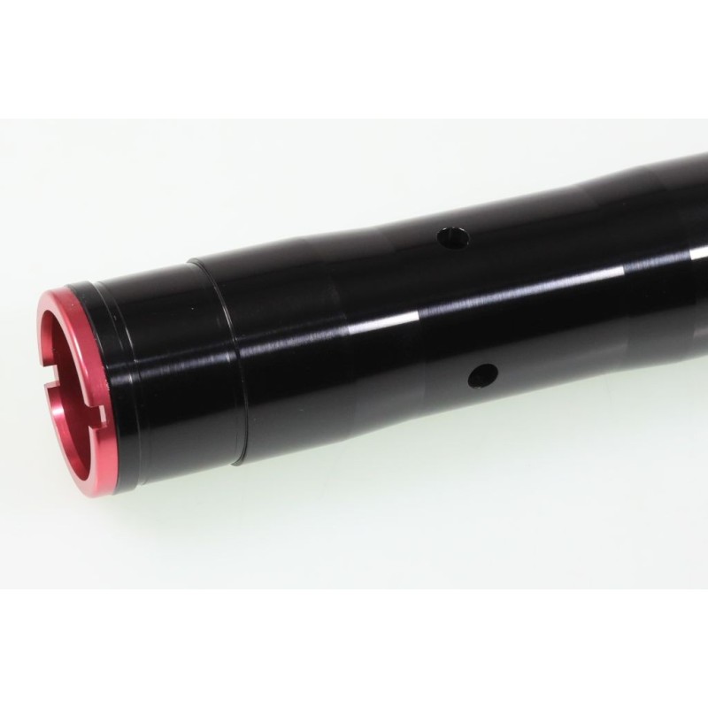 Tube fourche TECH alu droit noir avec logo