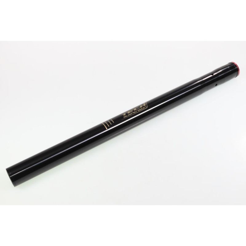 Tube fourche TECH alu droit noir avec logo