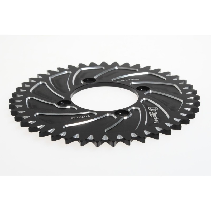 Couronne 4 trous fermée DHERBEY MOTO noir
