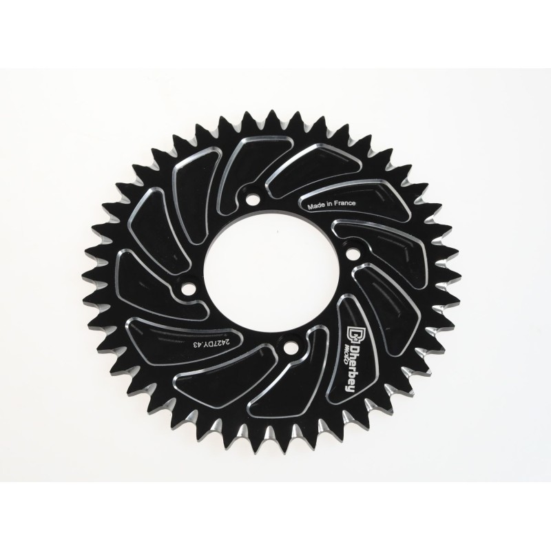 Couronne 4 trous fermée DHERBEY MOTO noir