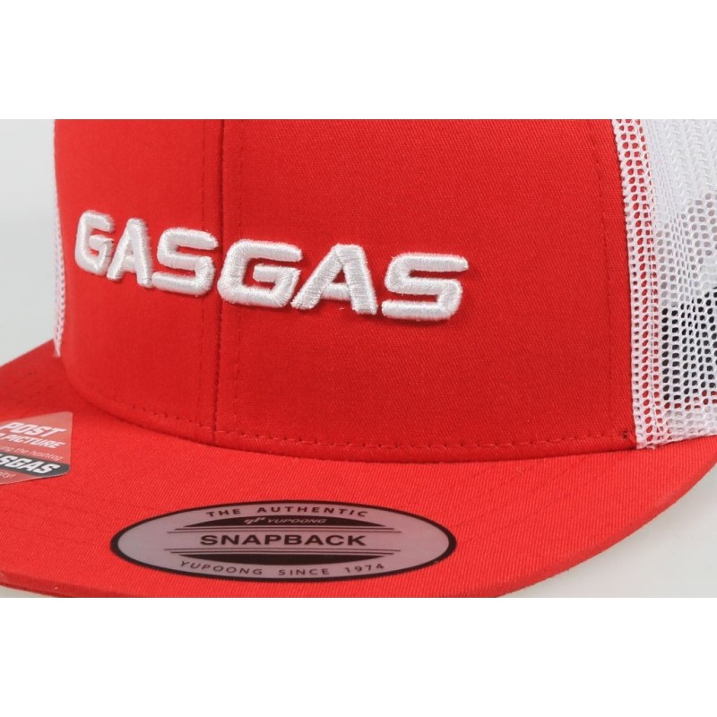 Casquette enfant GASGAS Trucker avec visiere plate rouge/blanc