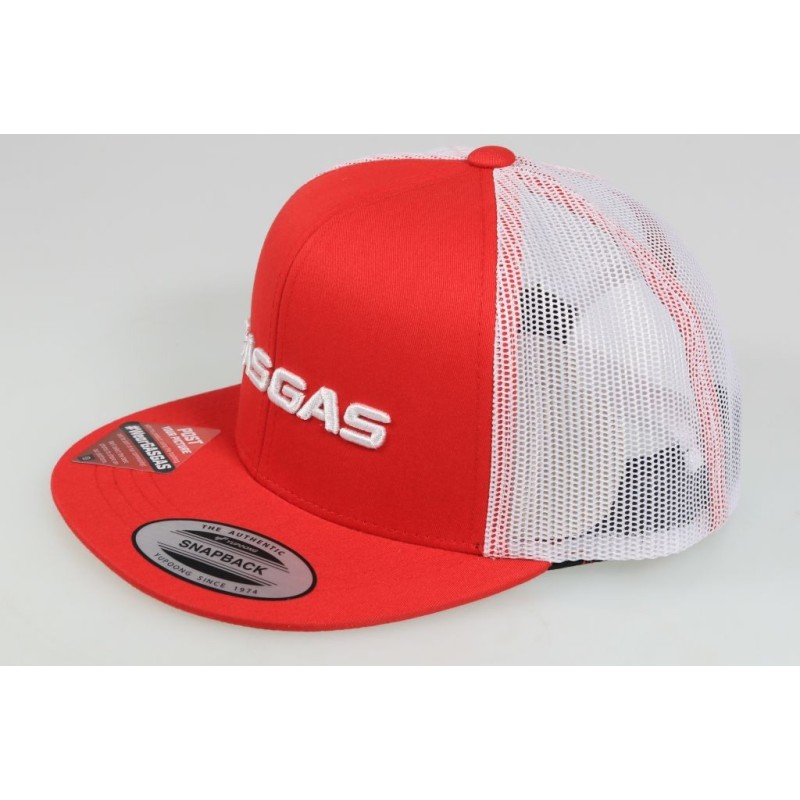 Casquette enfant GASGAS Trucker avec visiere plate rouge/blanc