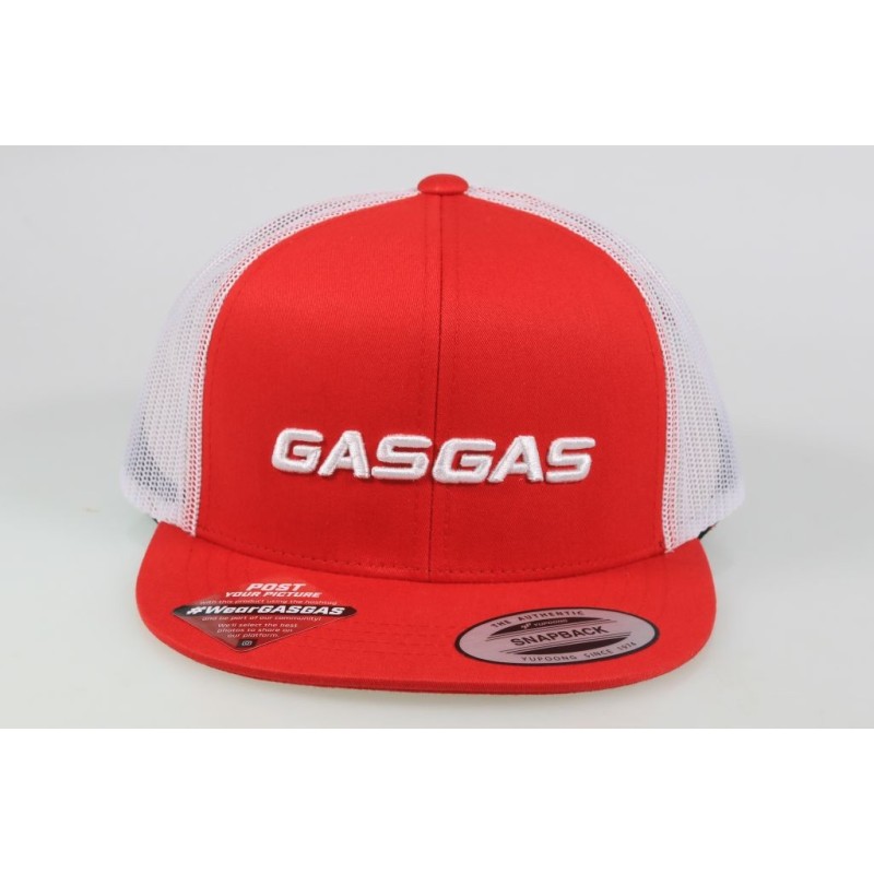 Casquette enfant GASGAS Trucker avec visiere plate rouge/blanc